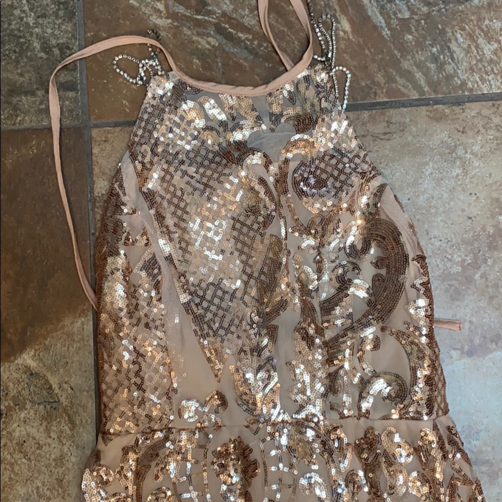 Long sequin prom dress